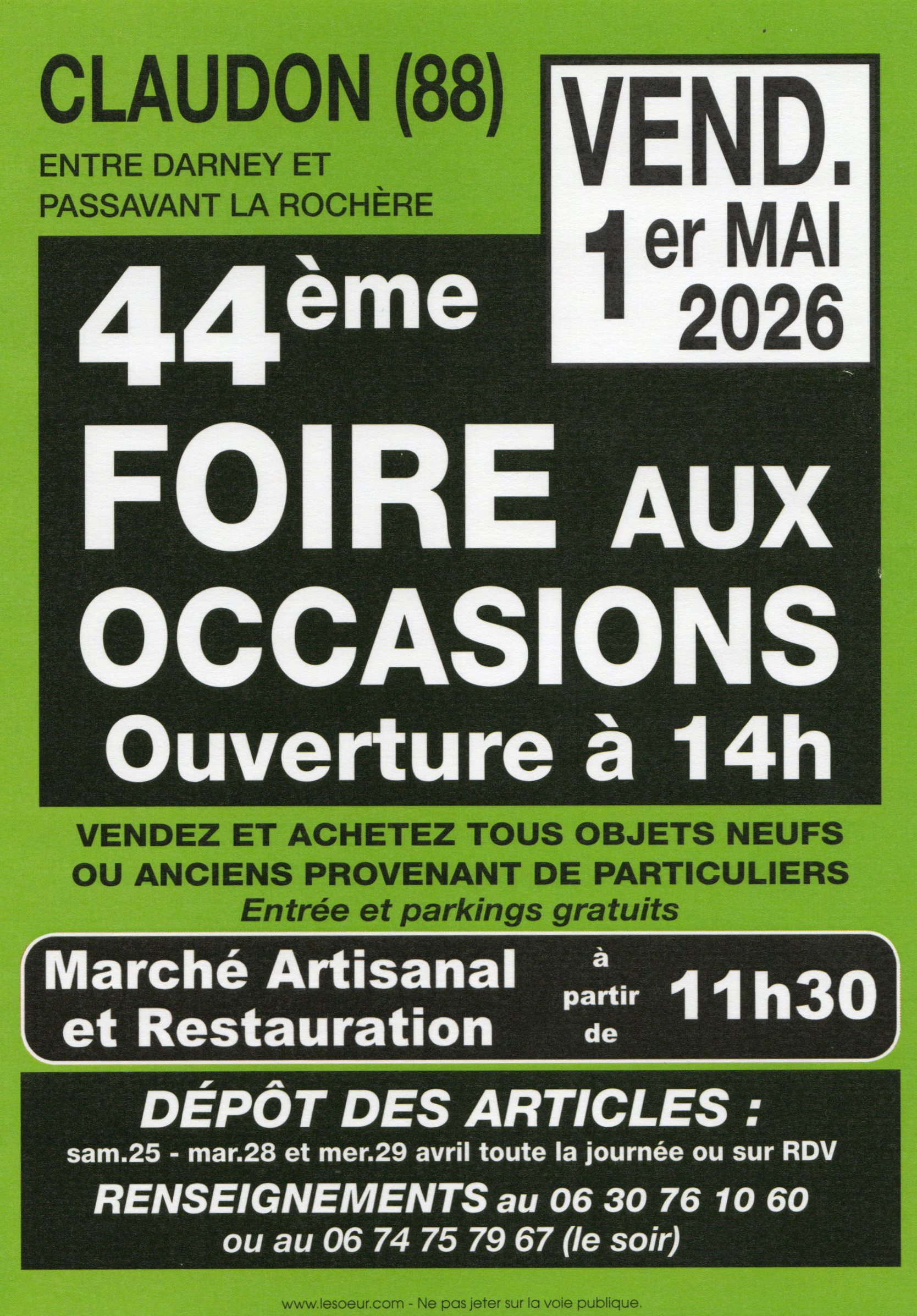 FOIRE AUX OCCASIONS À CLAUDON